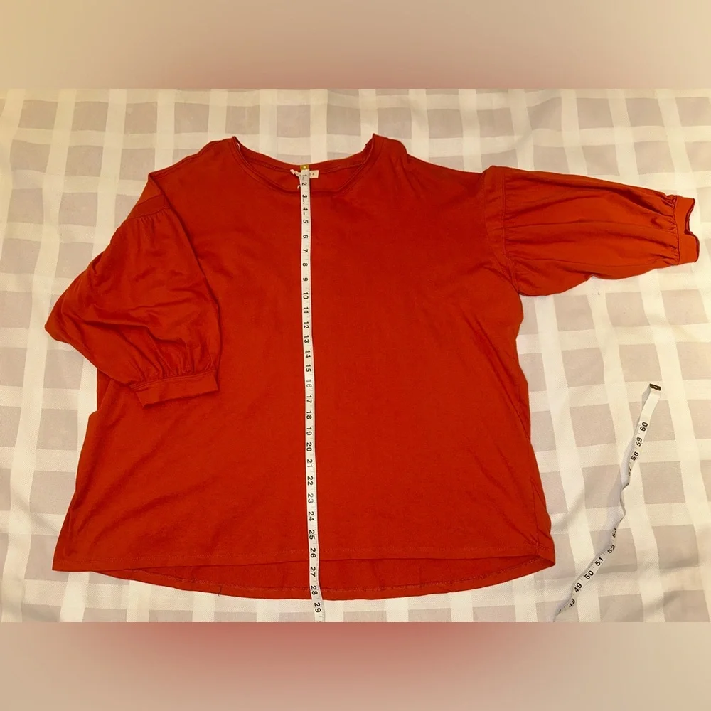 NWT Umgee‎ ❤️ Red Puff Sleeve Shirt Woman’s 1XL